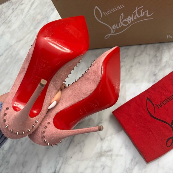Beautiful Christian Louboutin Anjalina suede heels dusty pink - Picture 6 of 8
